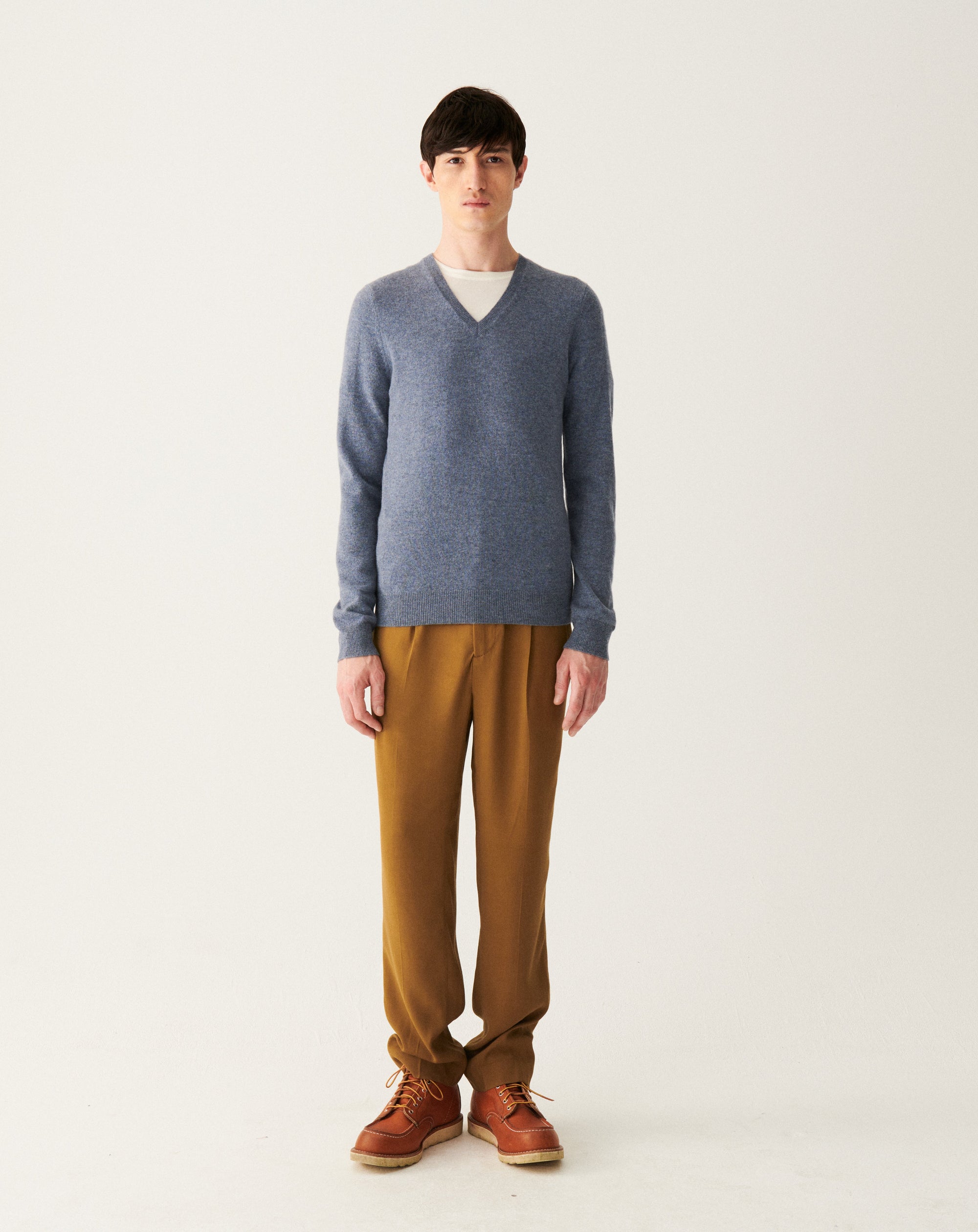 RECO130Pull V Ajusté - Bleu Apatite