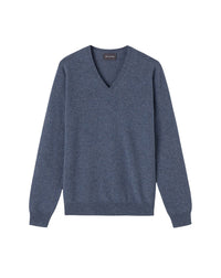 Fitted V-neck cashmere jumper - Apatite Blue