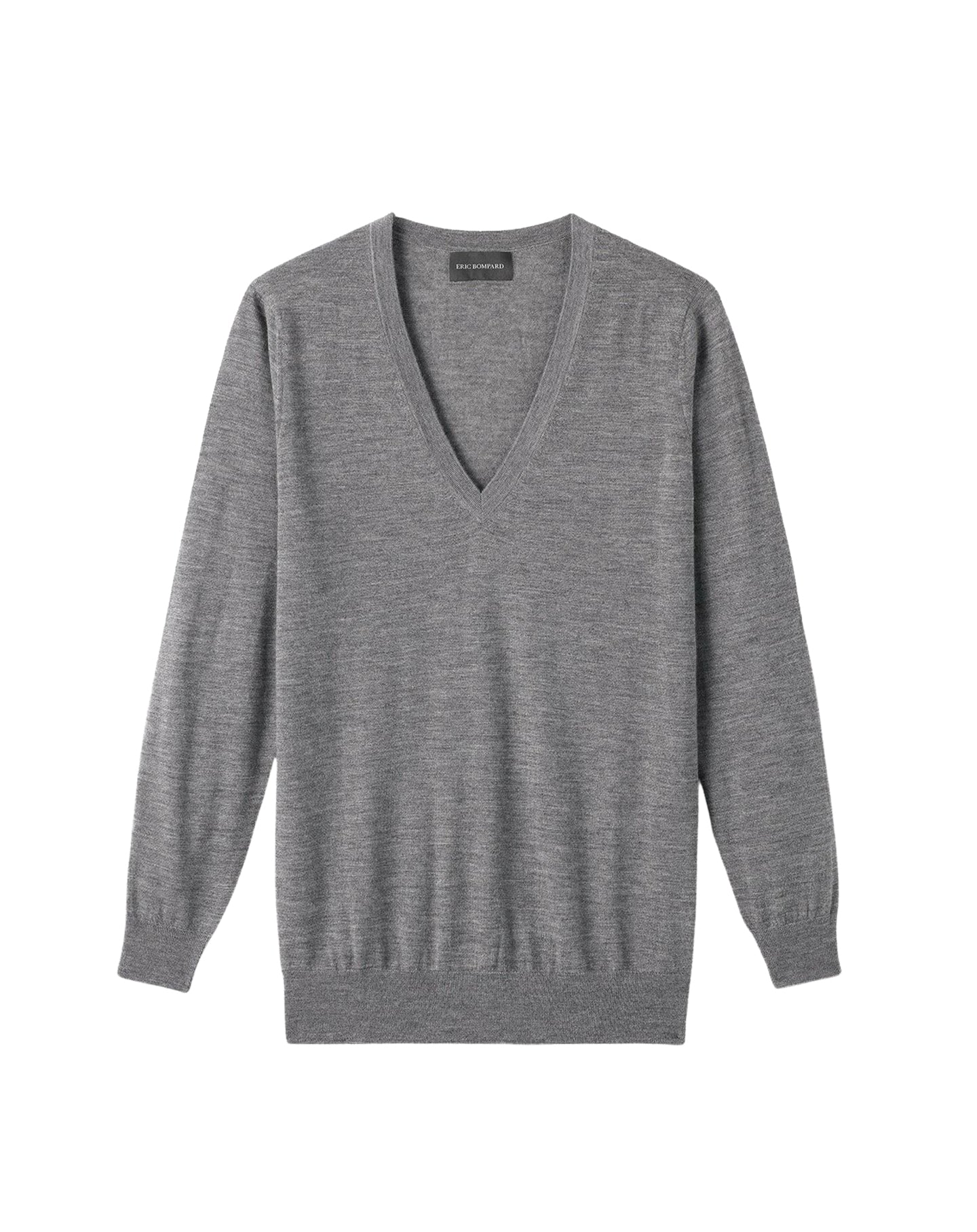 Ultra-fine, loose-fitting V-neck cashmere jumper - Flannel