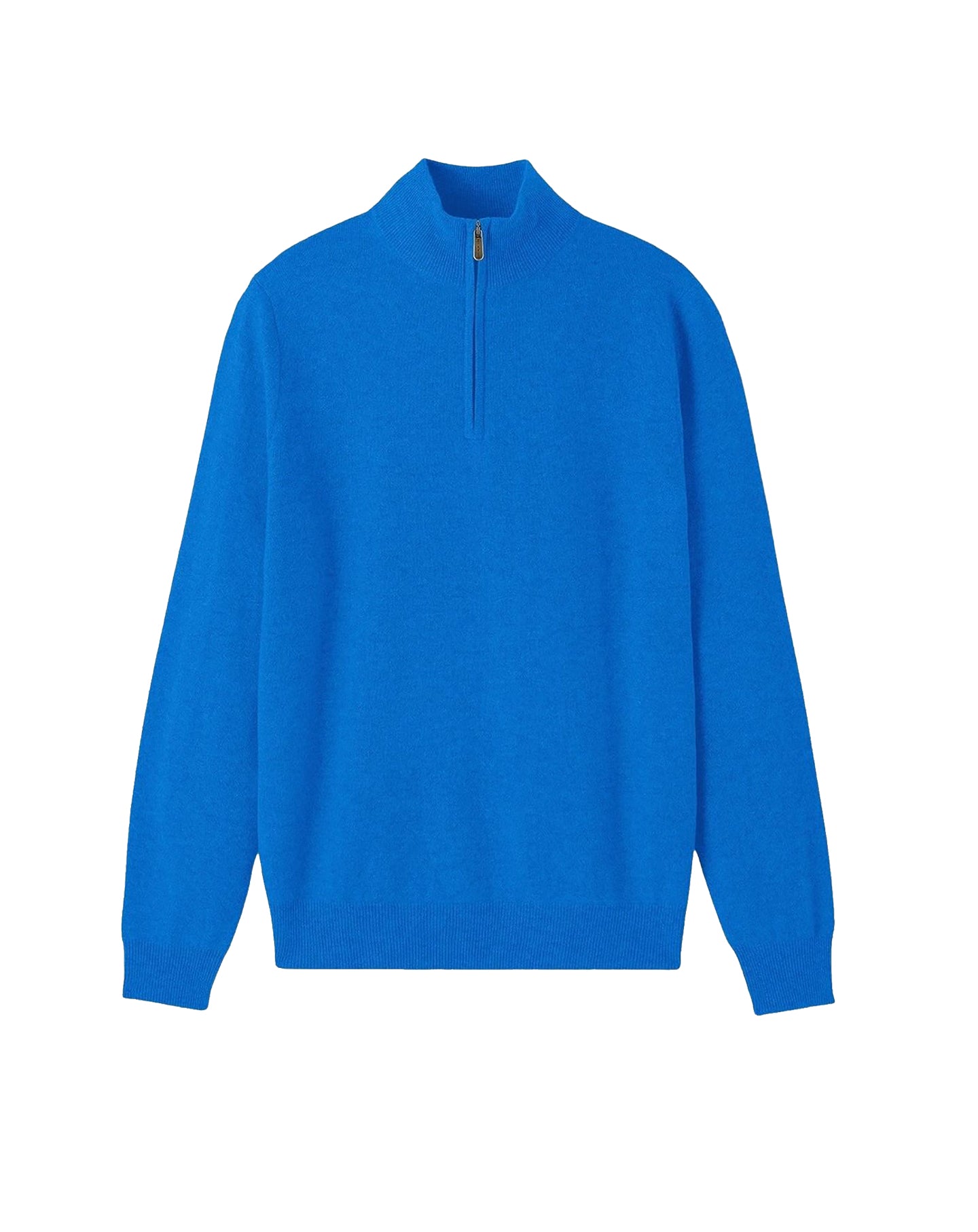 Cashmere jumper with a trucker collar - Cobalt