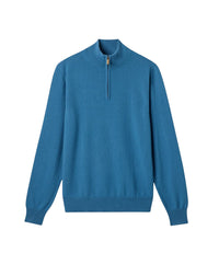 Cashmere jumper with a trucker collar - Uniform Blue