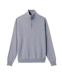 Cashmere jumper with a trucker collar - Mountain Blue