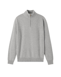 Cashmere jumper with a trucker-style collar - Silver Grey