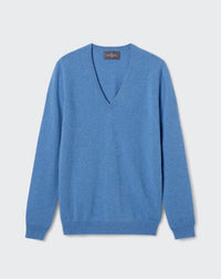 RECO110Pull Col V Classique - Bleu Kinetic Chine