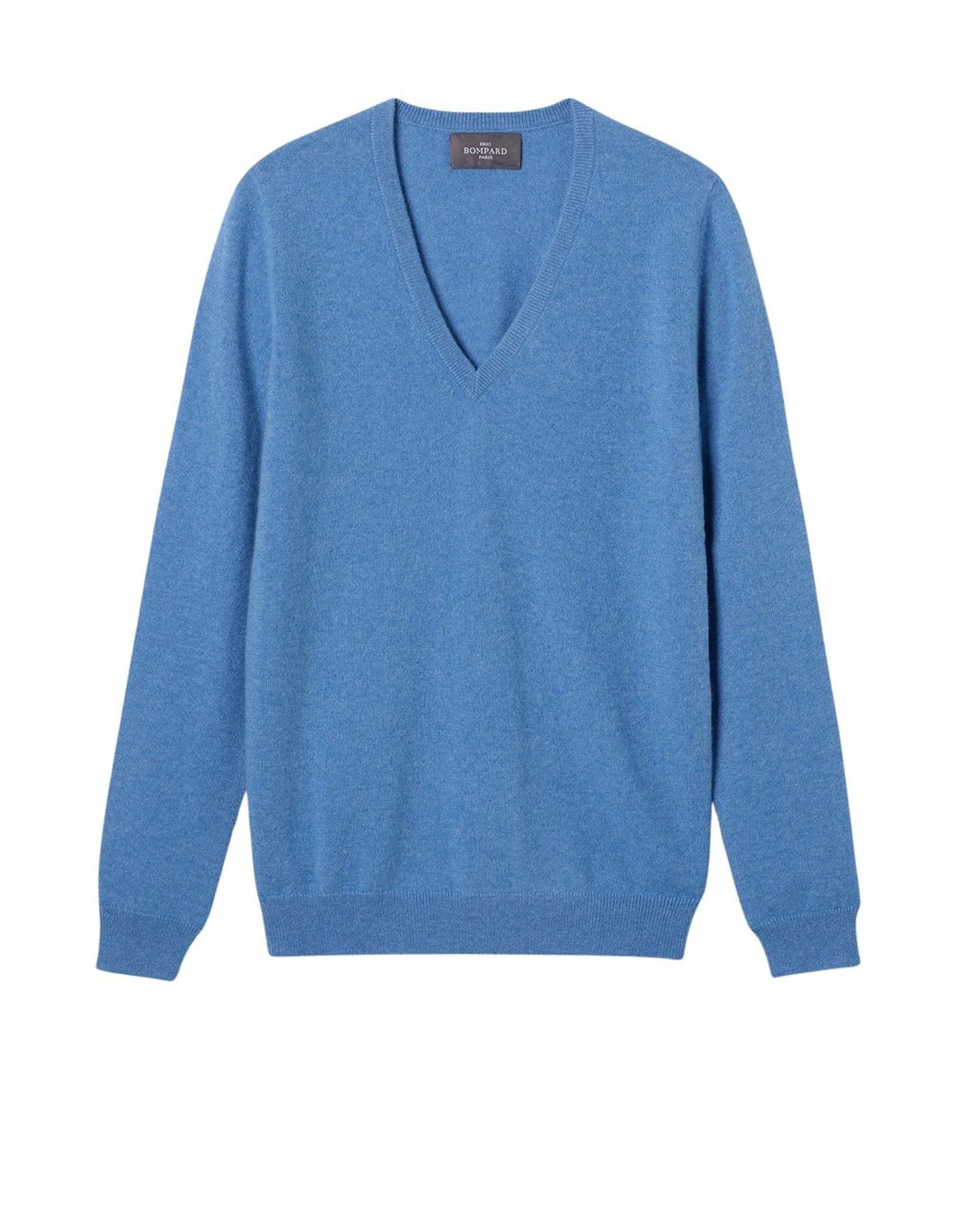 RECO110Pull Col V Classique - Bleu Kinetic Chine