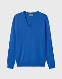 RECO110Pull Col V Classique - Bleu Pigment
