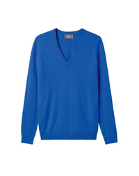 V-neck cashmere jumper - Pigment Blue