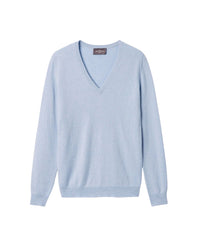 V-neck cashmere jumper - Rif Blue