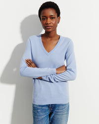 RECO110Pull Col V Classique - Bleu Rif