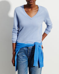 V-neck cashmere jumper - Rif Blue