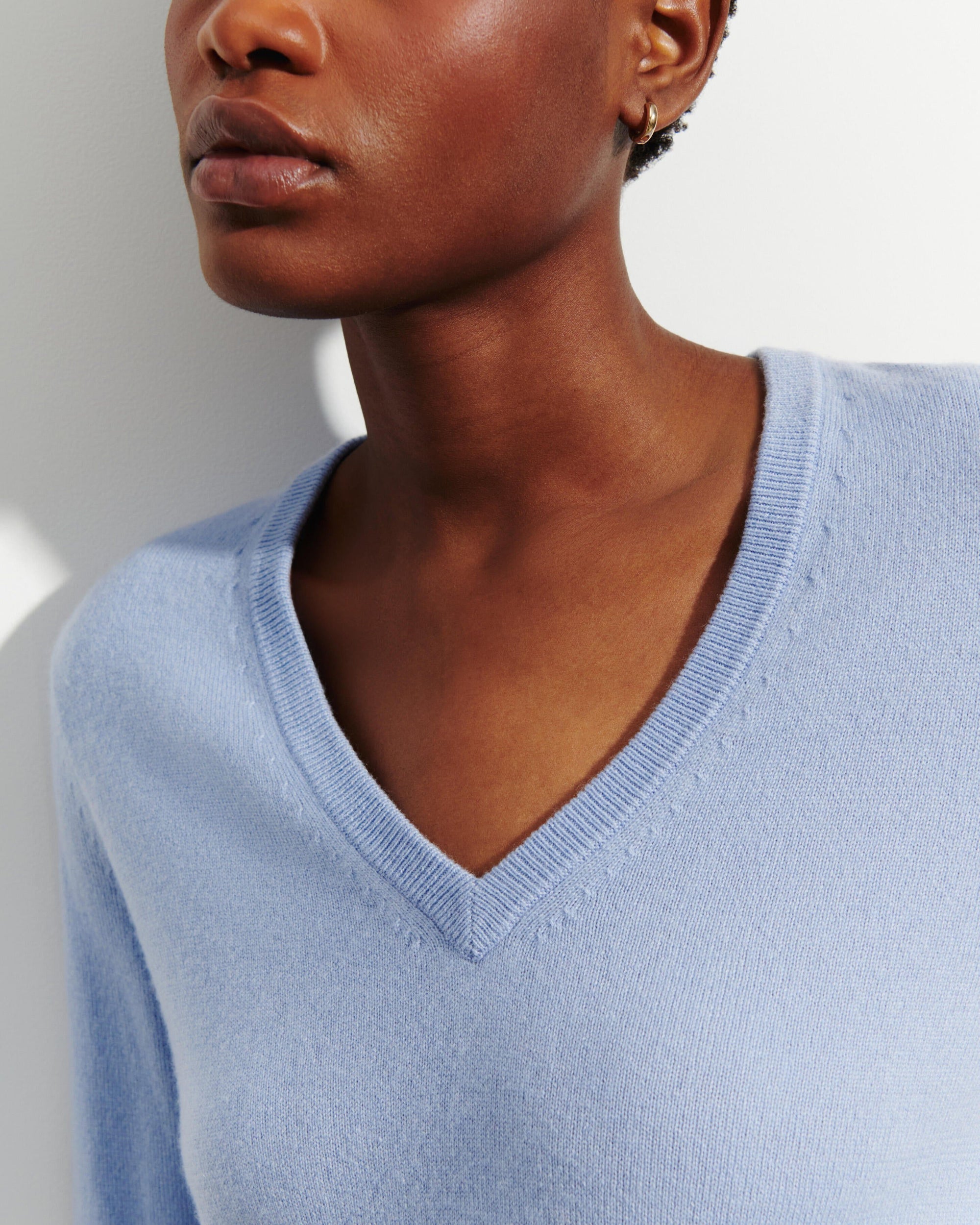 RECO110Pull Col V Classique - Bleu Rif