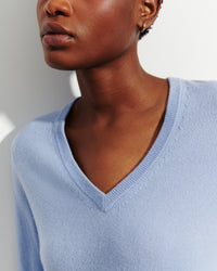 V-neck cashmere jumper - Rif Blue