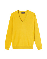 V-neck cashmere jumper - Venetian Yellow