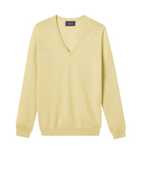 RECO110Pull Col V Classique - Jaune Buvard