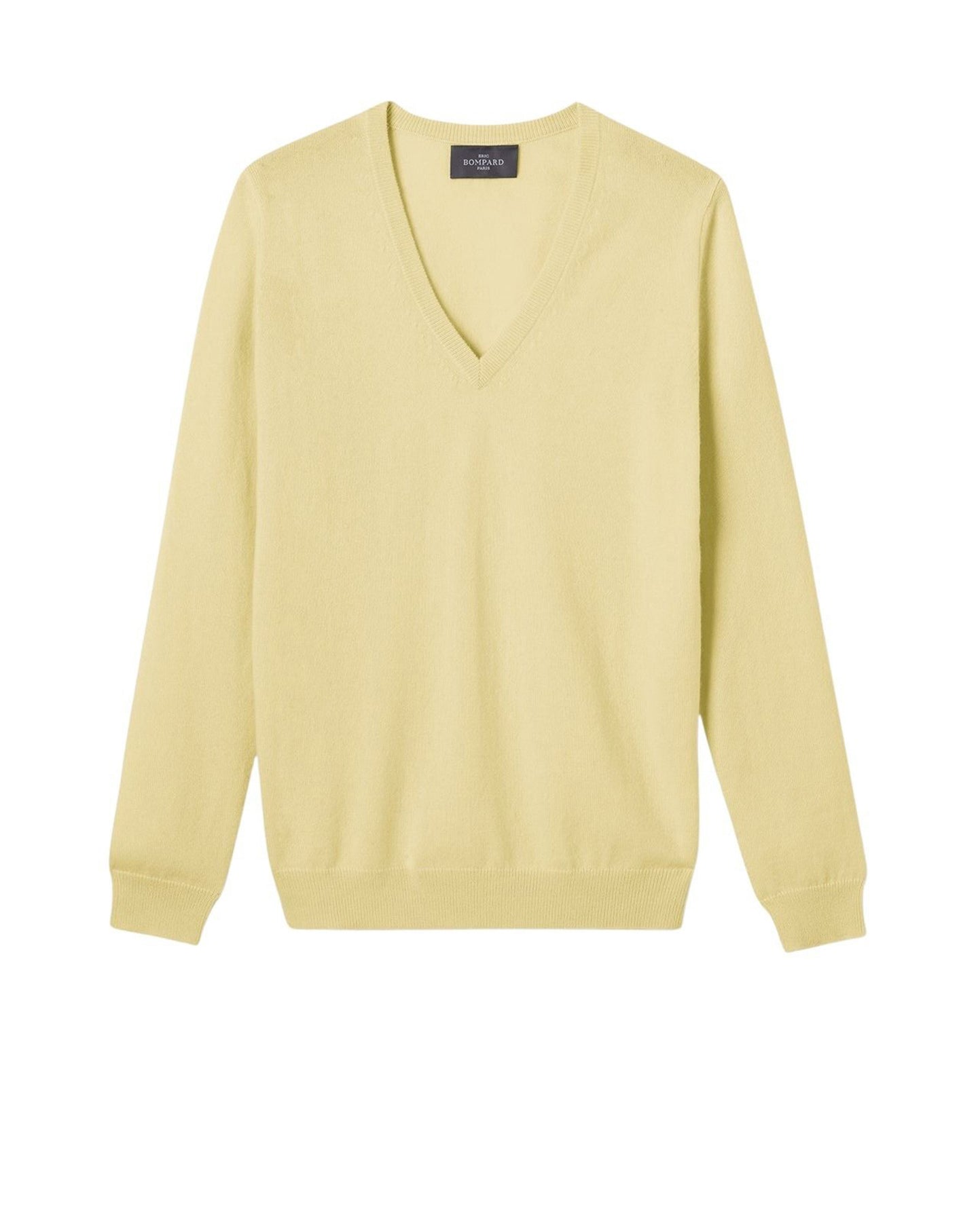 RECO110Pull Col V Classique - Jaune Buvard