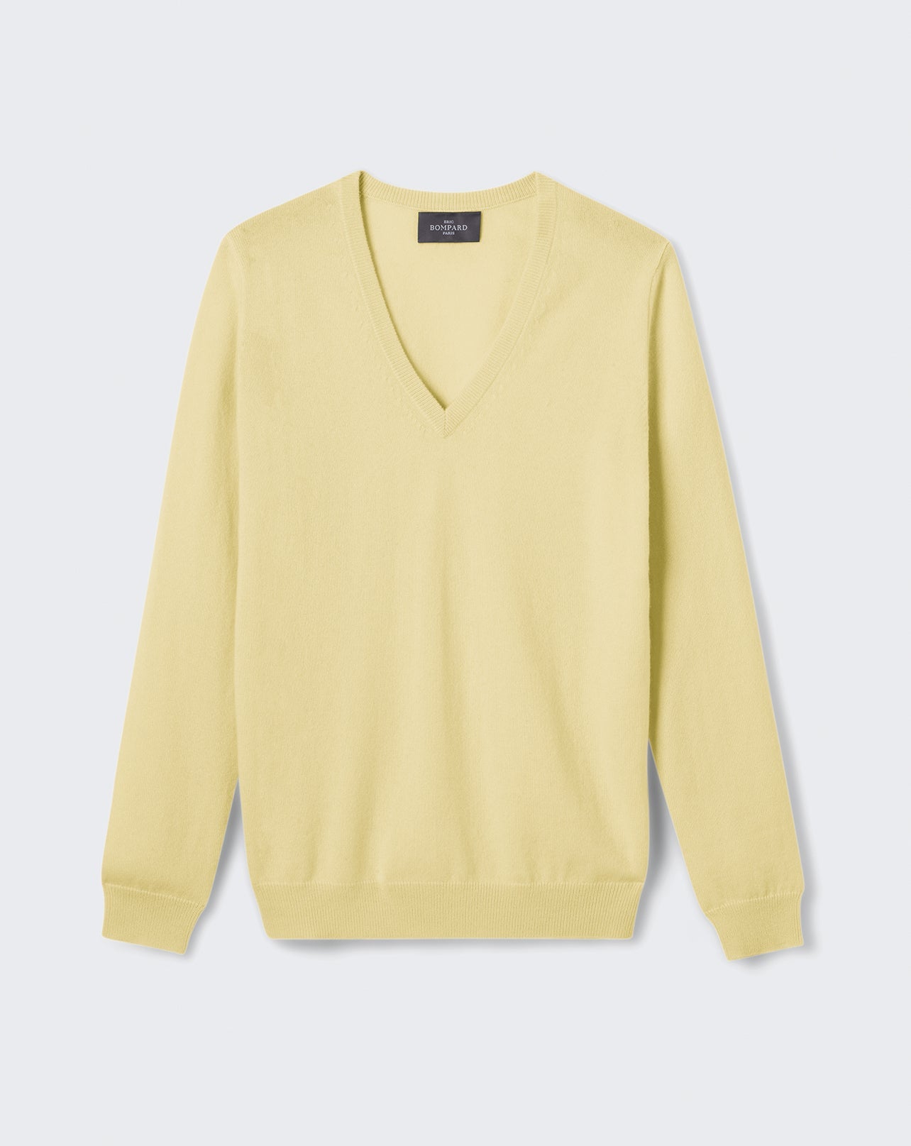 RECO110Pull Col V Classique - Jaune Buvard
