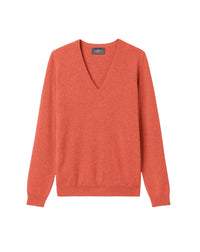 V-neck cashmere jumper - Goji