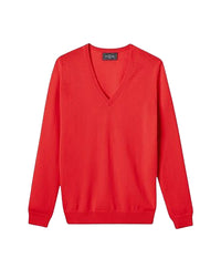 V-neck cashmere jumper - Festival Pink