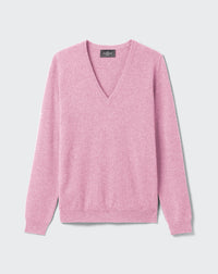 RECO110Pull Col V Classique - Rose Loukoum