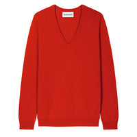 RECO110Pull Col V Classique - Rouge Gorge