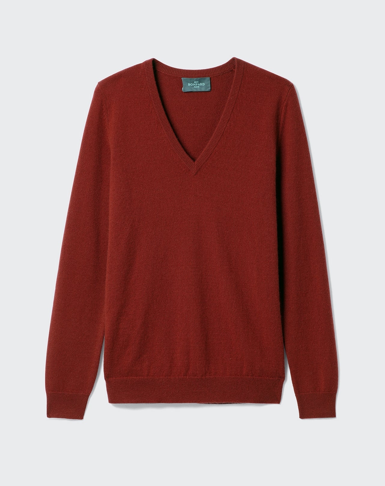 RECO110Pull Col V Classique - Rouge Brique