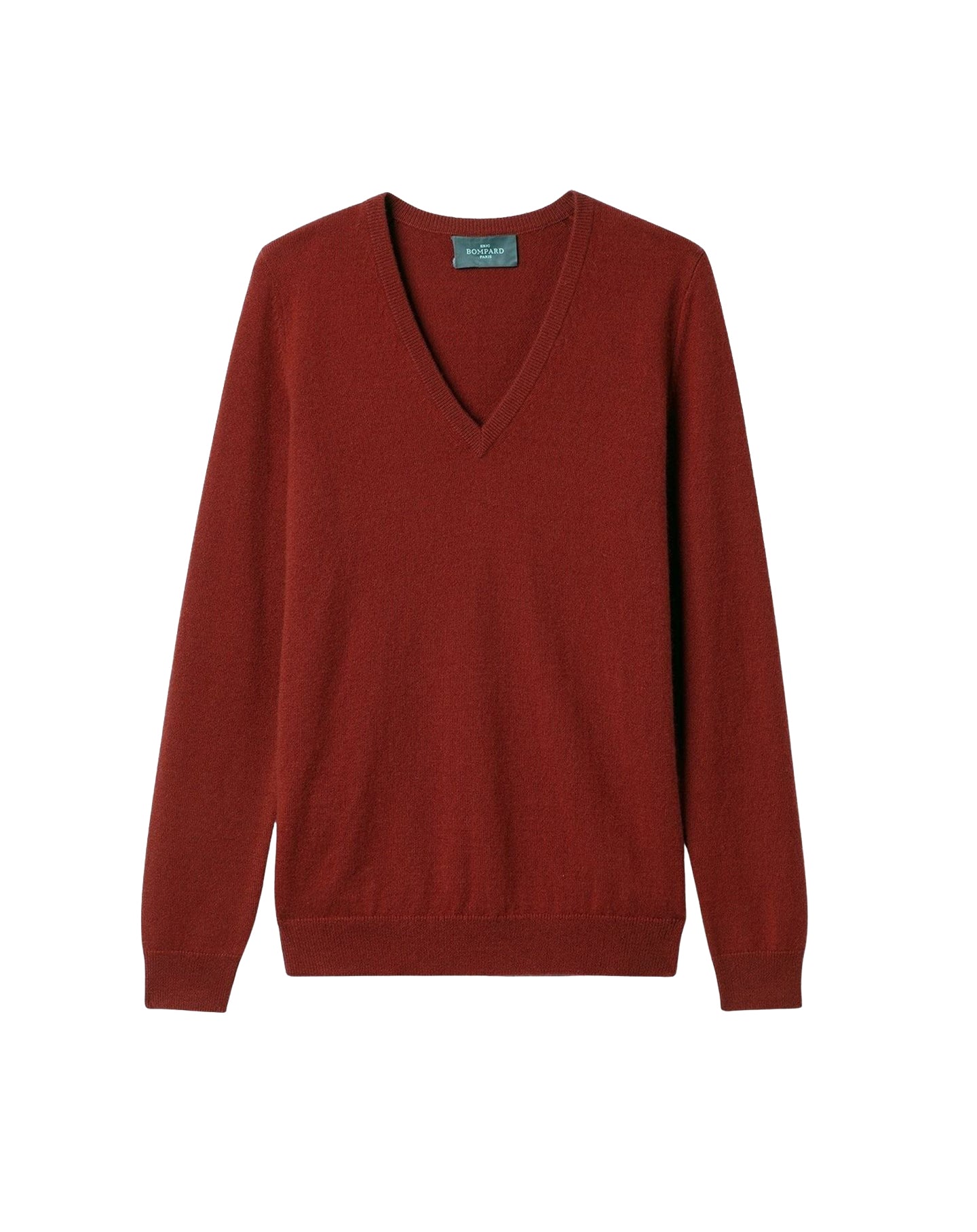 V-neck cashmere jumper - Brick Red