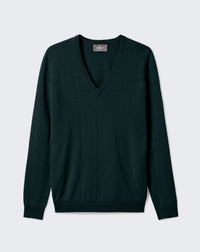 RECO110Pull Col V Classique - Vert Zurich