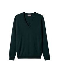 V-neck cashmere jumper - Zurich Green