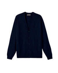 Fitted cashmere waistcoat with hammer-shaped armholes - Navy