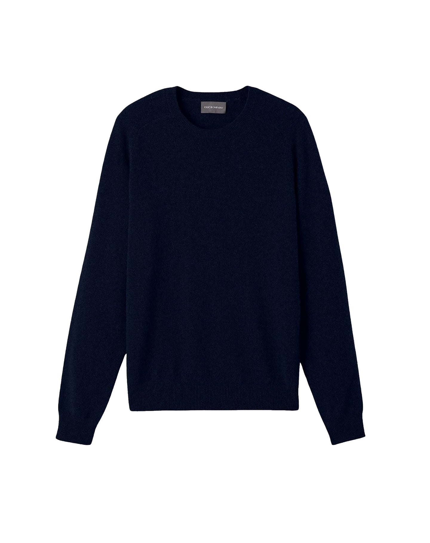 Pull col rond ajusté emmanchures marteau en cachemire -  Marine