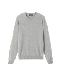 Fitted round-neck jumper with hammer sleeves in cashmere - Givre