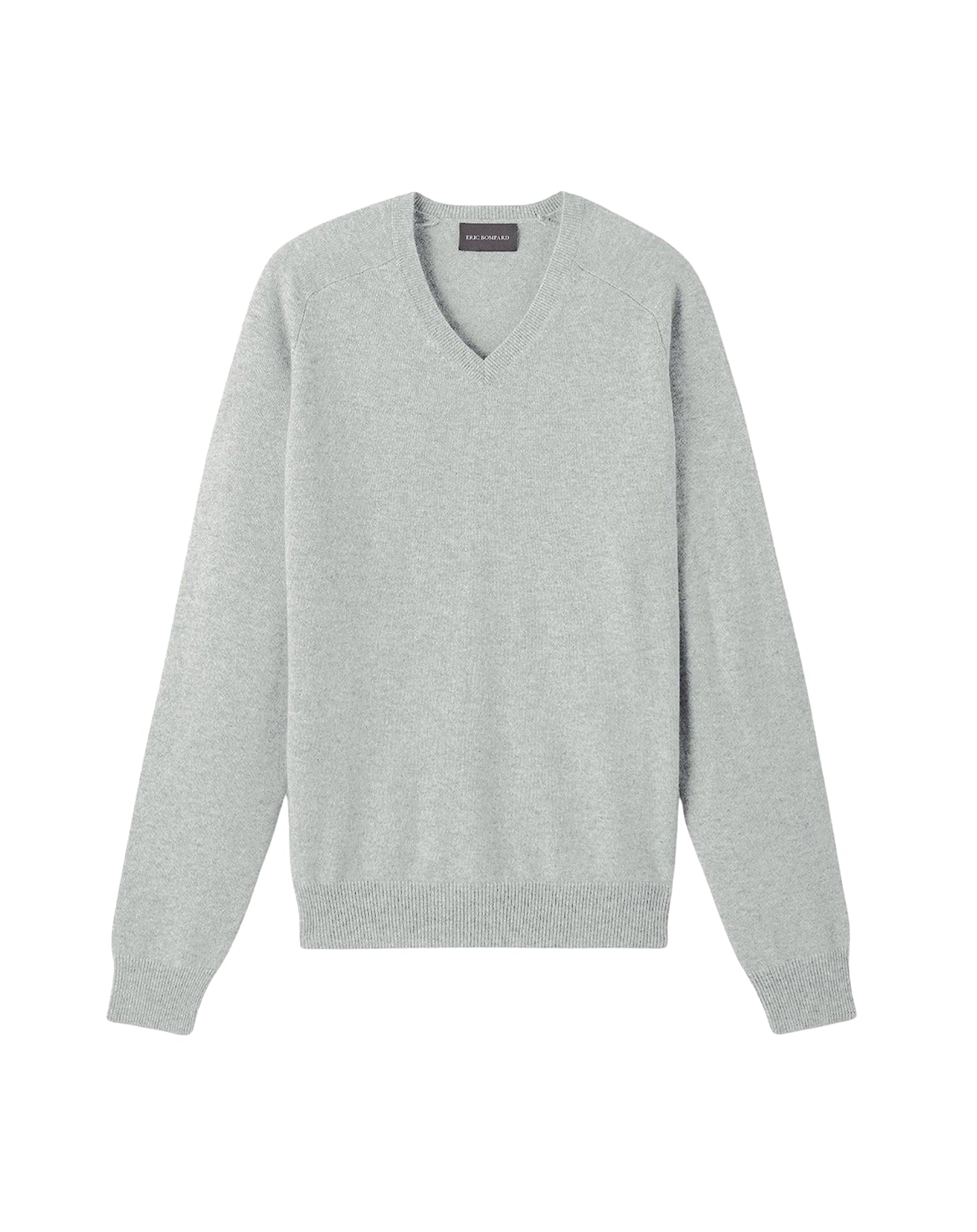Fitted V-neck jumper with hammer sleeves in cashmere - Givre