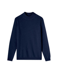 Loose-fitting high-neck cashmere jumper - Midnight Blue