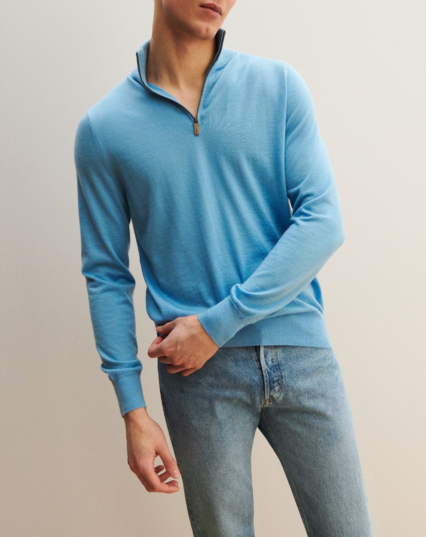 RECO155Pull Col Camionneur - Aqua