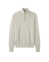 Cashmere jumper with a trucker collar - Armoise Grey