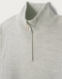 Cashmere jumper with a trucker collar - Armoise Grey