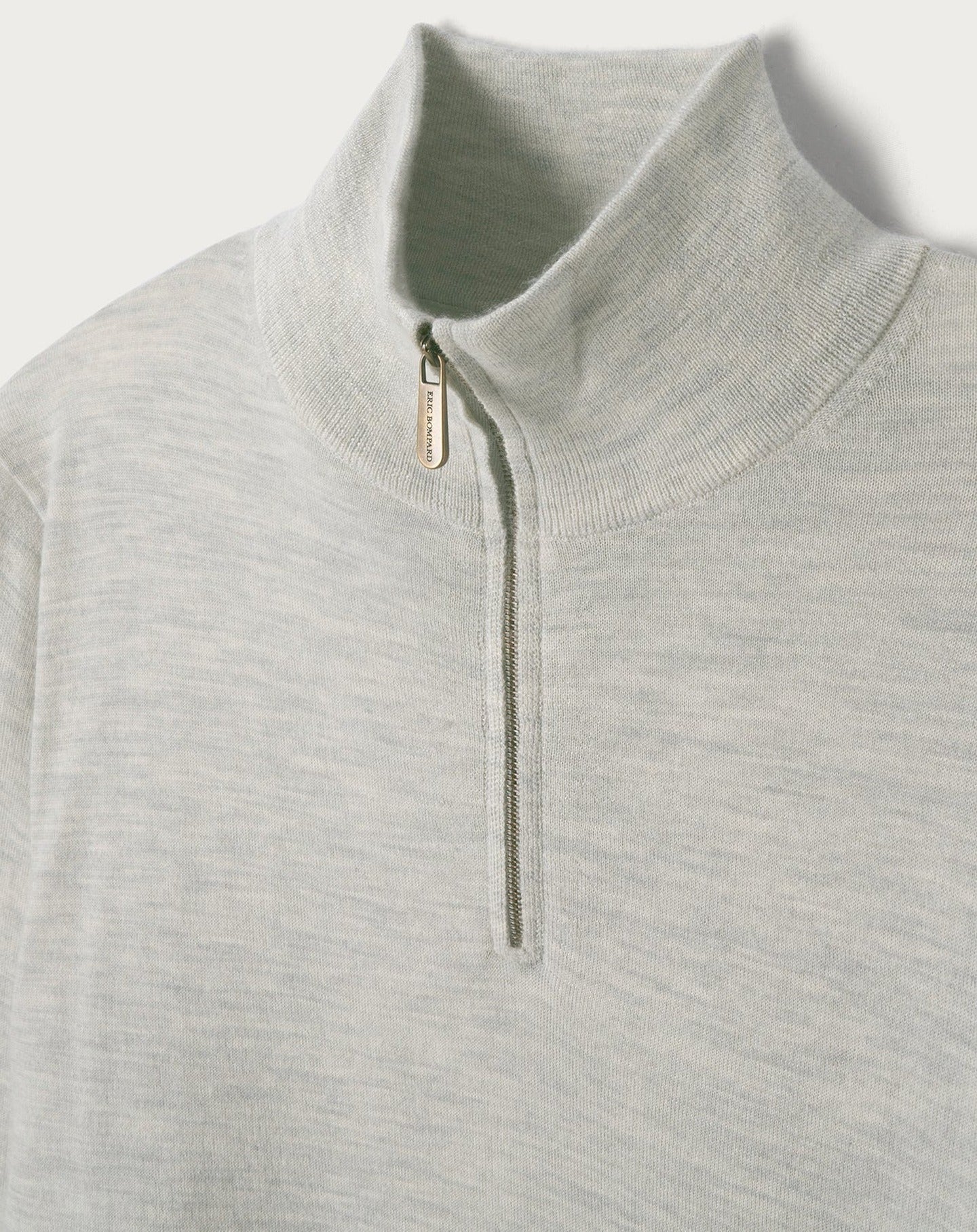 Cashmere jumper with a trucker collar - Armoise Grey