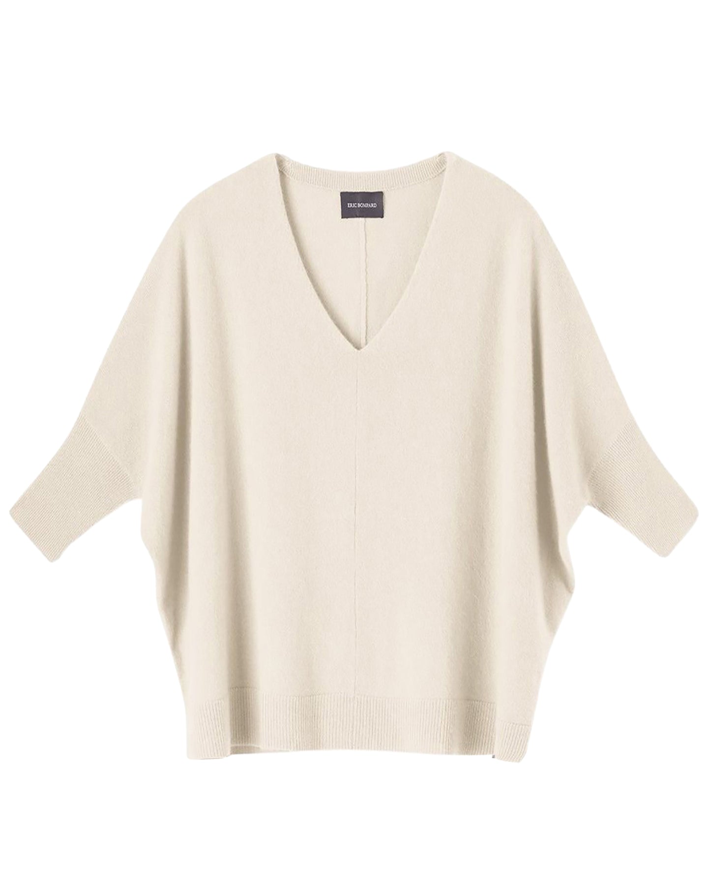 Oversized V-neck cashmere jumper - Natural