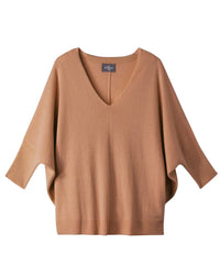 Oversized V-neck cashmere jumper - Caramel