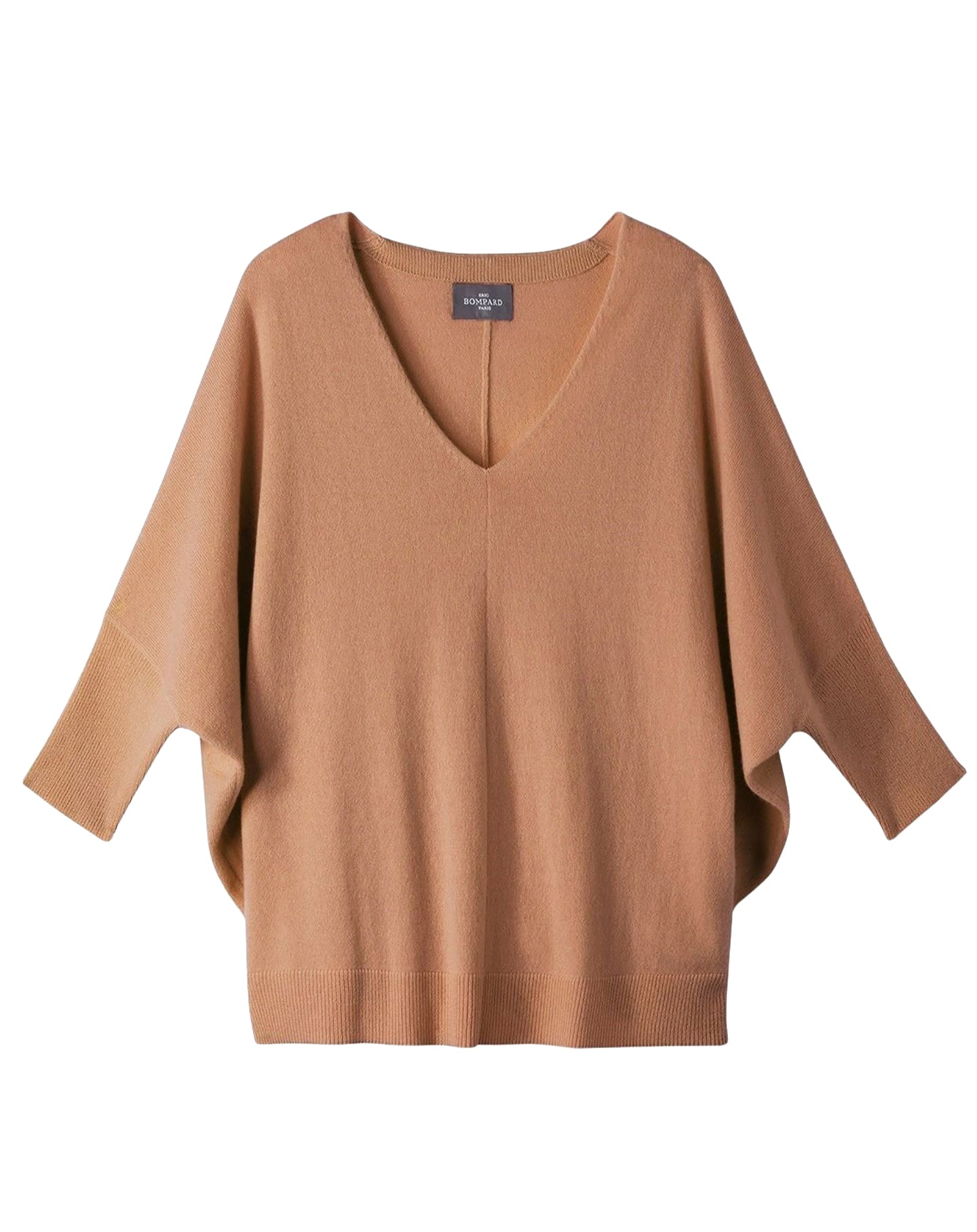Oversized V-neck cashmere jumper - Caramel