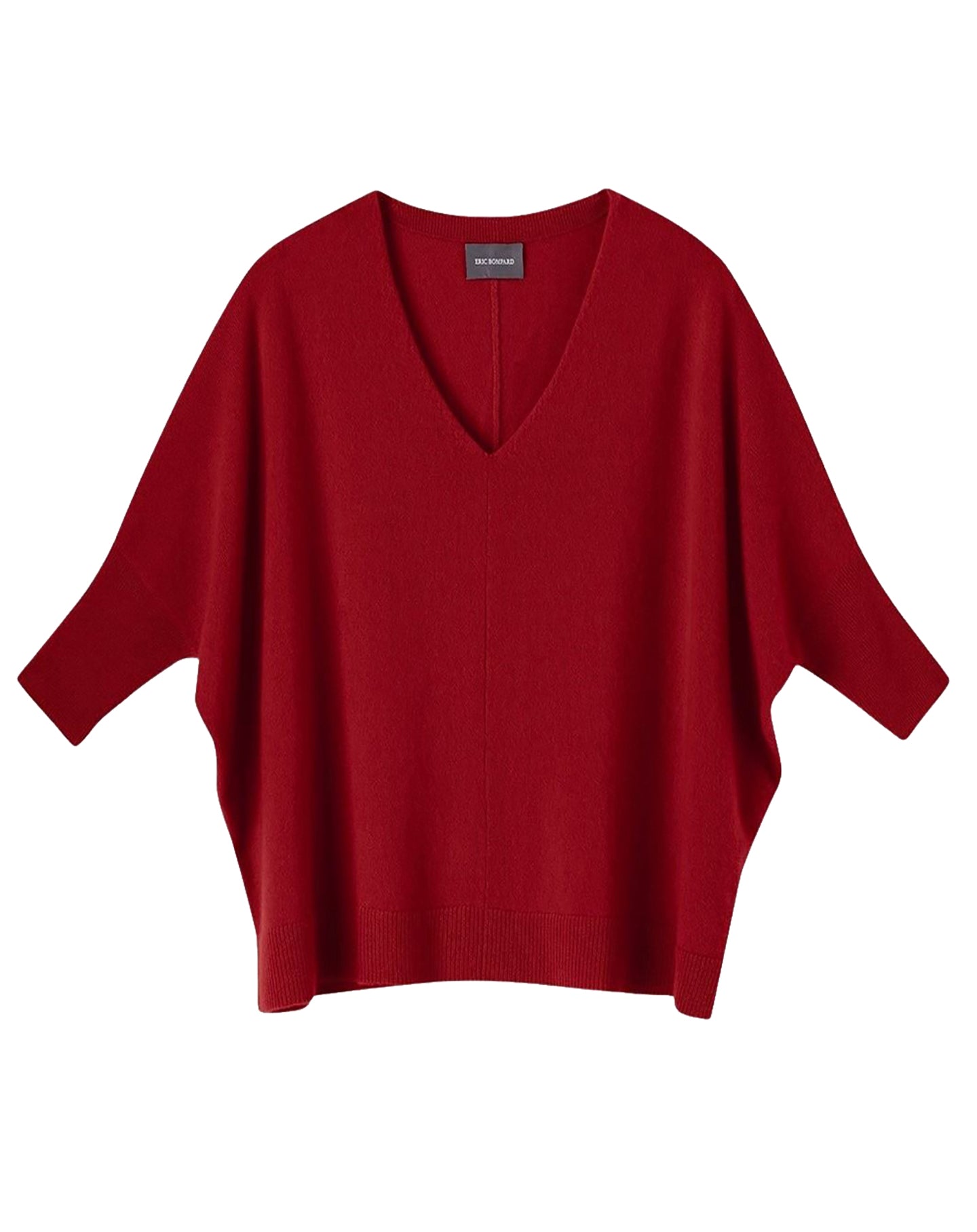 Oversized V-neck cashmere jumper - Cranberry Red