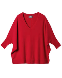 Oversized V-neck cashmere jumper - Garnet
