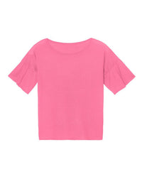 RECO70Ras De Cou Manches Volantees - Rose Daiquiri
