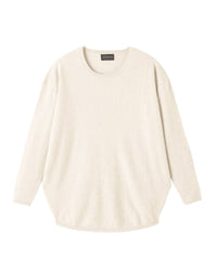 Pull col rond oversize en cachemire -  Naturel