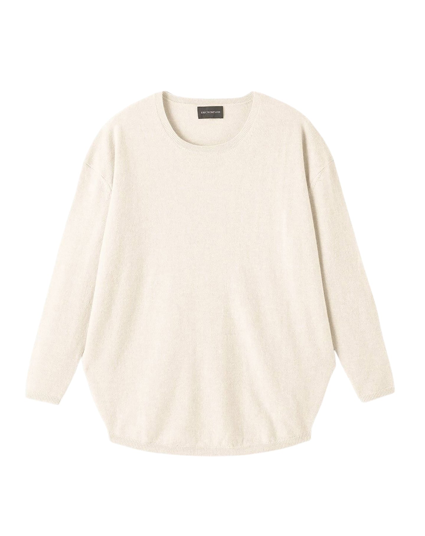 Pull col rond oversize en cachemire -  Naturel