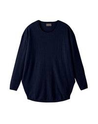 Pull col rond oversize en cachemire -  Marine