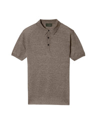 Short-sleeved cashmere polo shirt - Ecorce