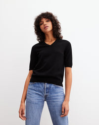 RECO75Pull V Manches Courtes Intemporel - Noir