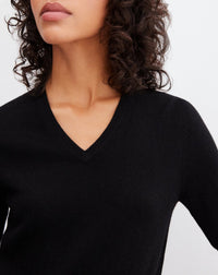 RECO75Pull V Manches Courtes Intemporel - Noir