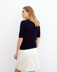 RECO75Pull V Manches Courtes Intemporel - Marine